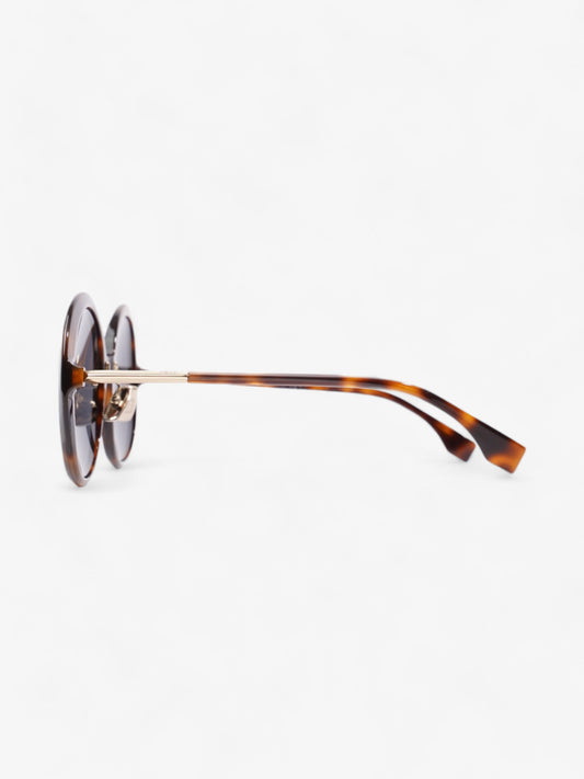 Fendi Round Sunglasses Havana Brown / Gold Acetate 140mm