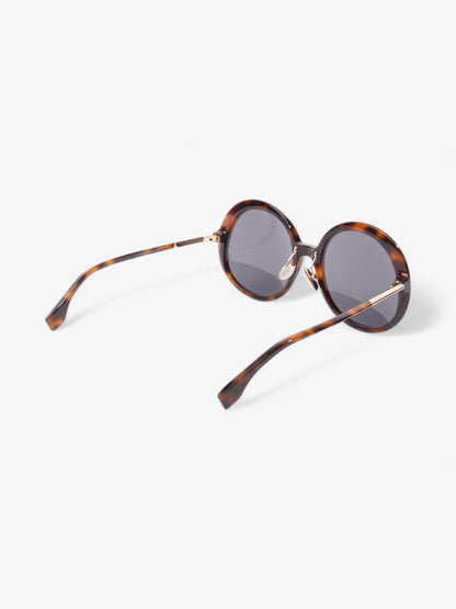 Fendi Round Sunglasses Havana Brown / Gold Acetate 140mm