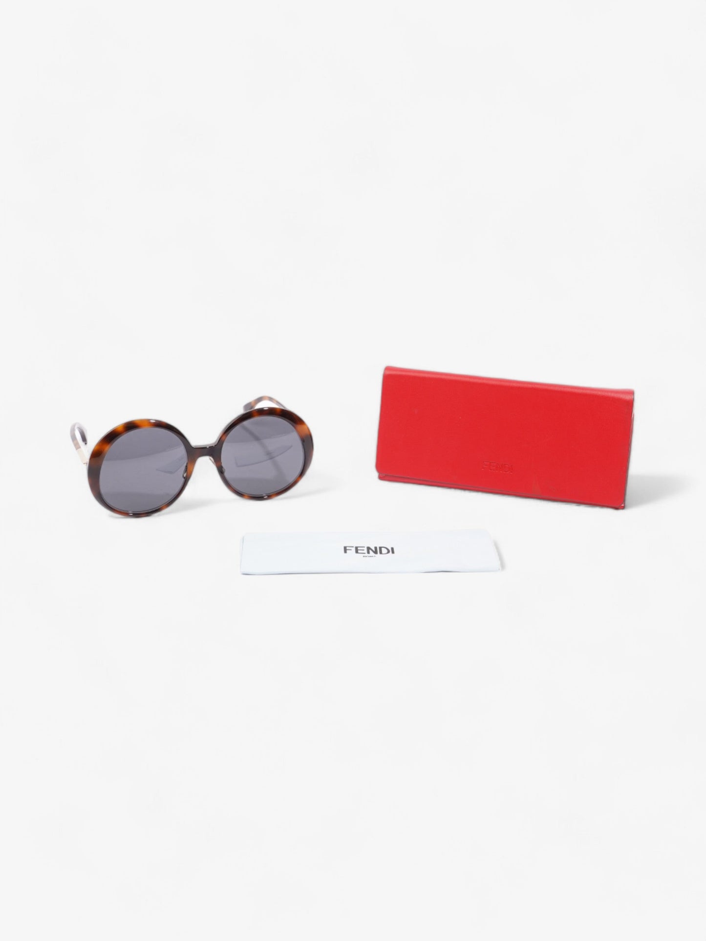 Fendi Round Sunglasses Havana Brown / Gold Acetate 140mm