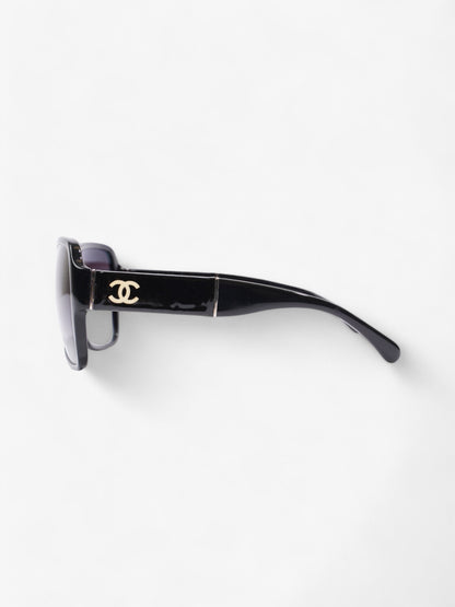 Chanel CC Sunglasses Black Acetate 135mm
