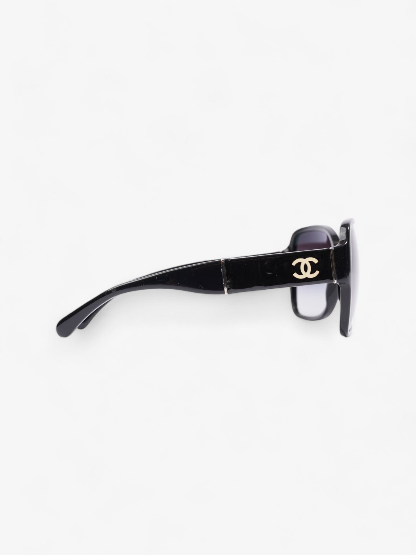 Chanel CC Sunglasses Black Acetate 135mm