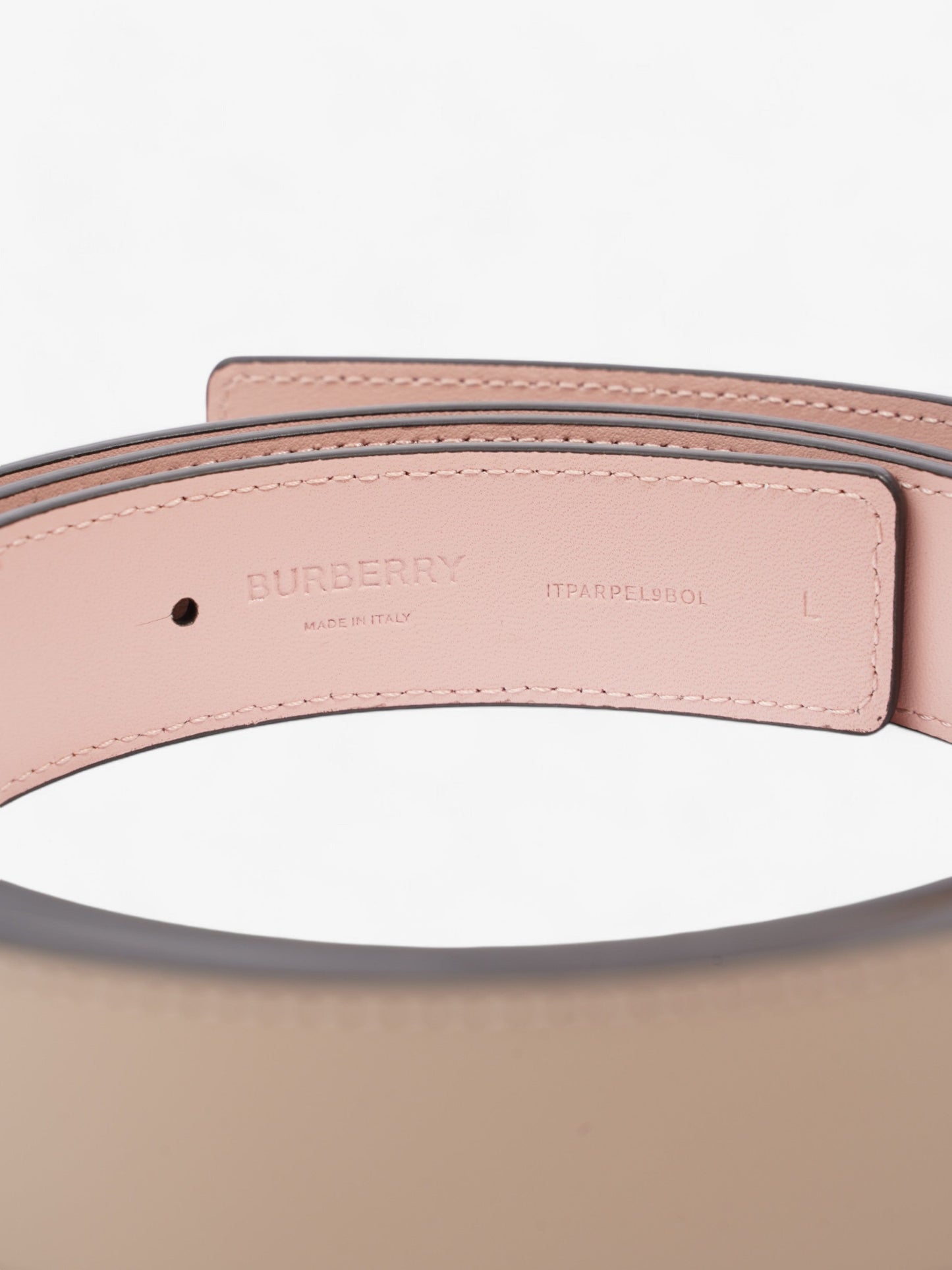 Burberry TB Belt Reversible Oat Beige / Dusty Pink  Leather Large - 137cm