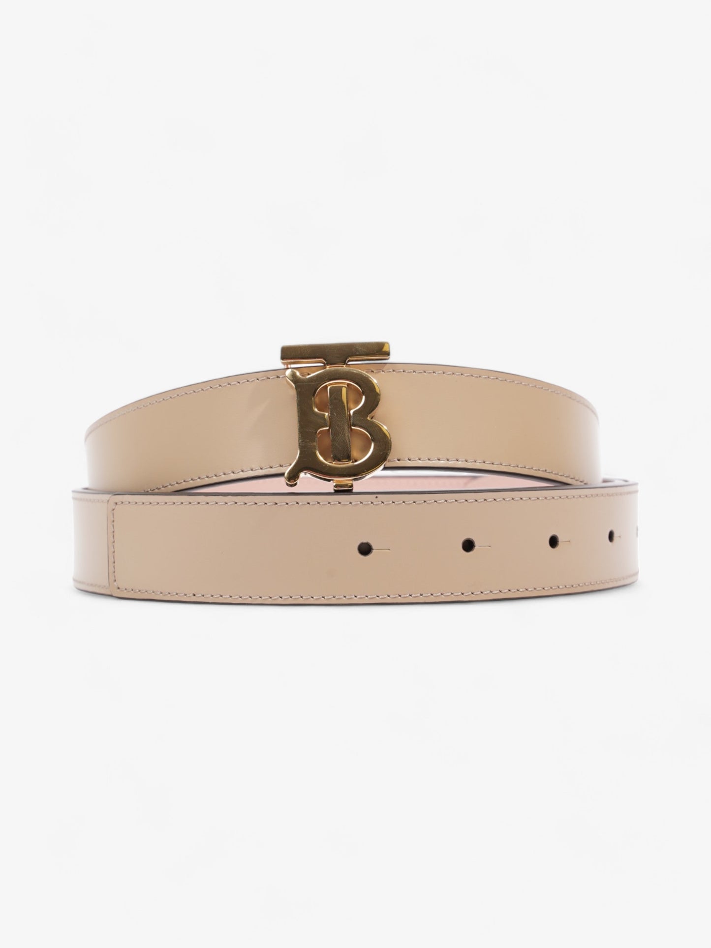 Burberry TB Belt Reversible Oat Beige / Dusty Pink  Leather Large - 137cm