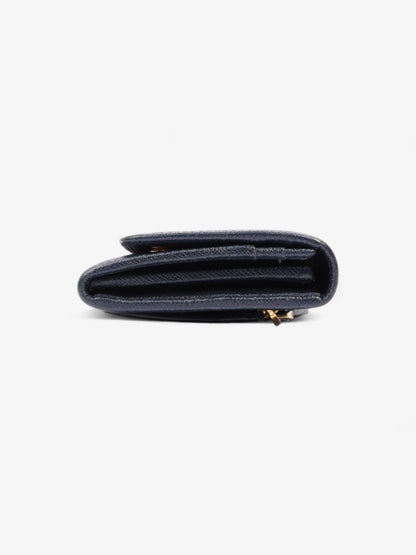 Prada Continental Wallet Navy Blue Saffiano Leather