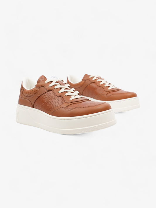 Gucci Chunky GG Embossed Sneakers Brown / White Leather EU 41.5 UK 7.5