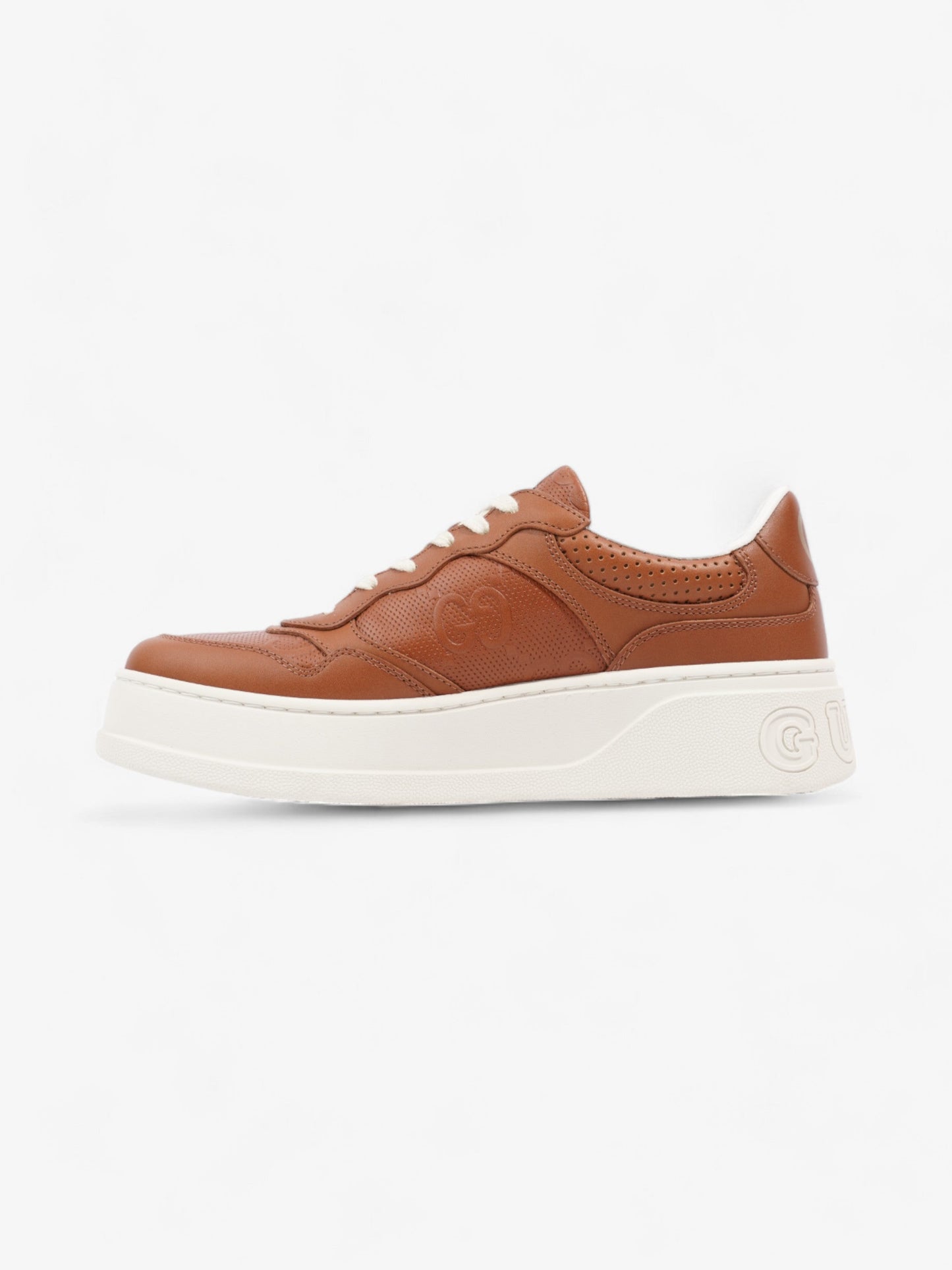 Gucci Chunky GG Embossed Sneakers Brown / White Leather EU 41.5 UK 7.5