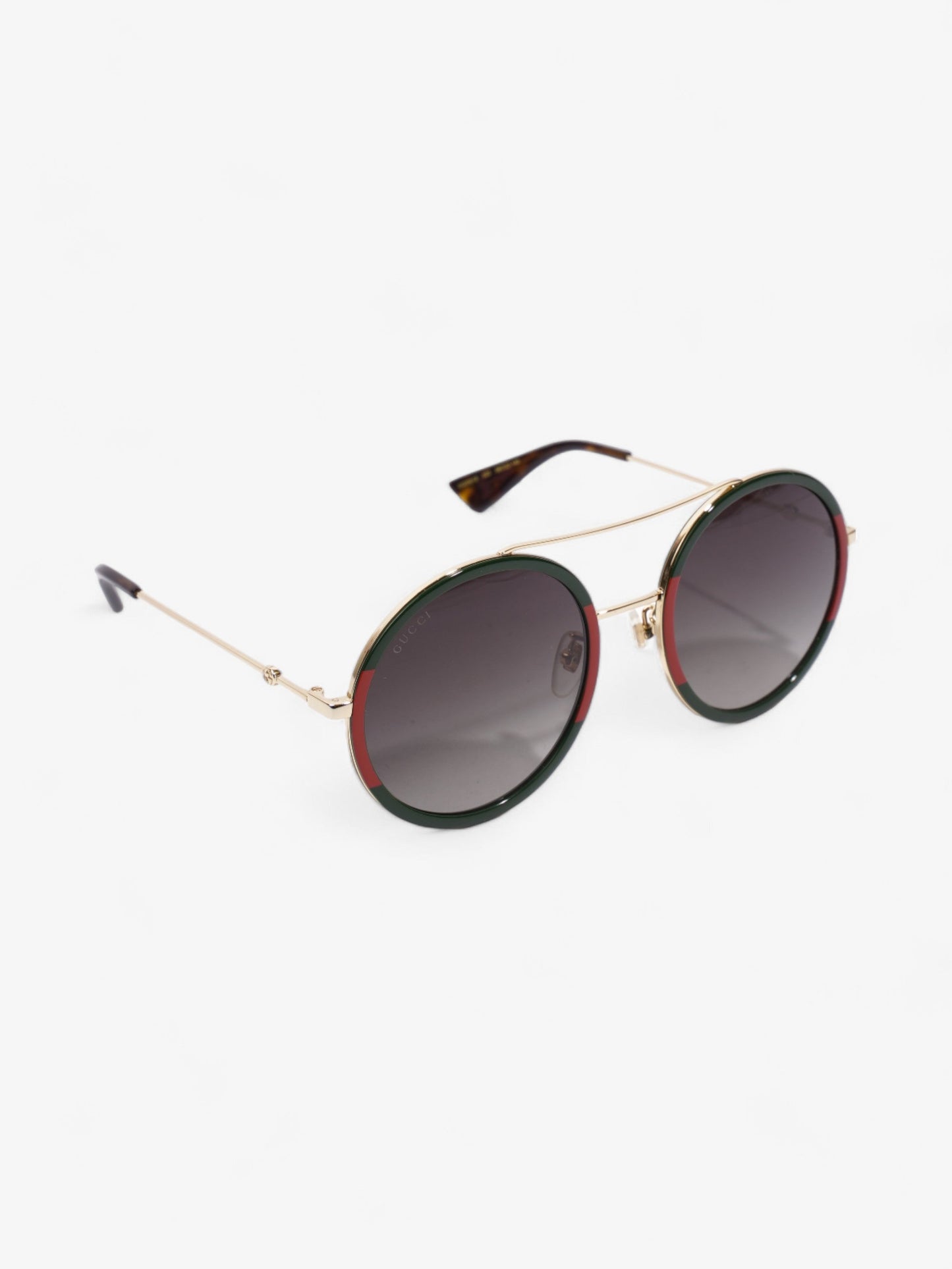 Gucci Round Sunglasses Green / Red Base Metal 140mm