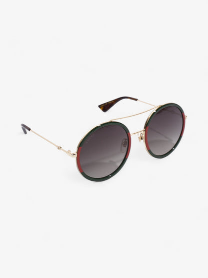 Gucci Round Sunglasses Green / Red Base Metal 140mm