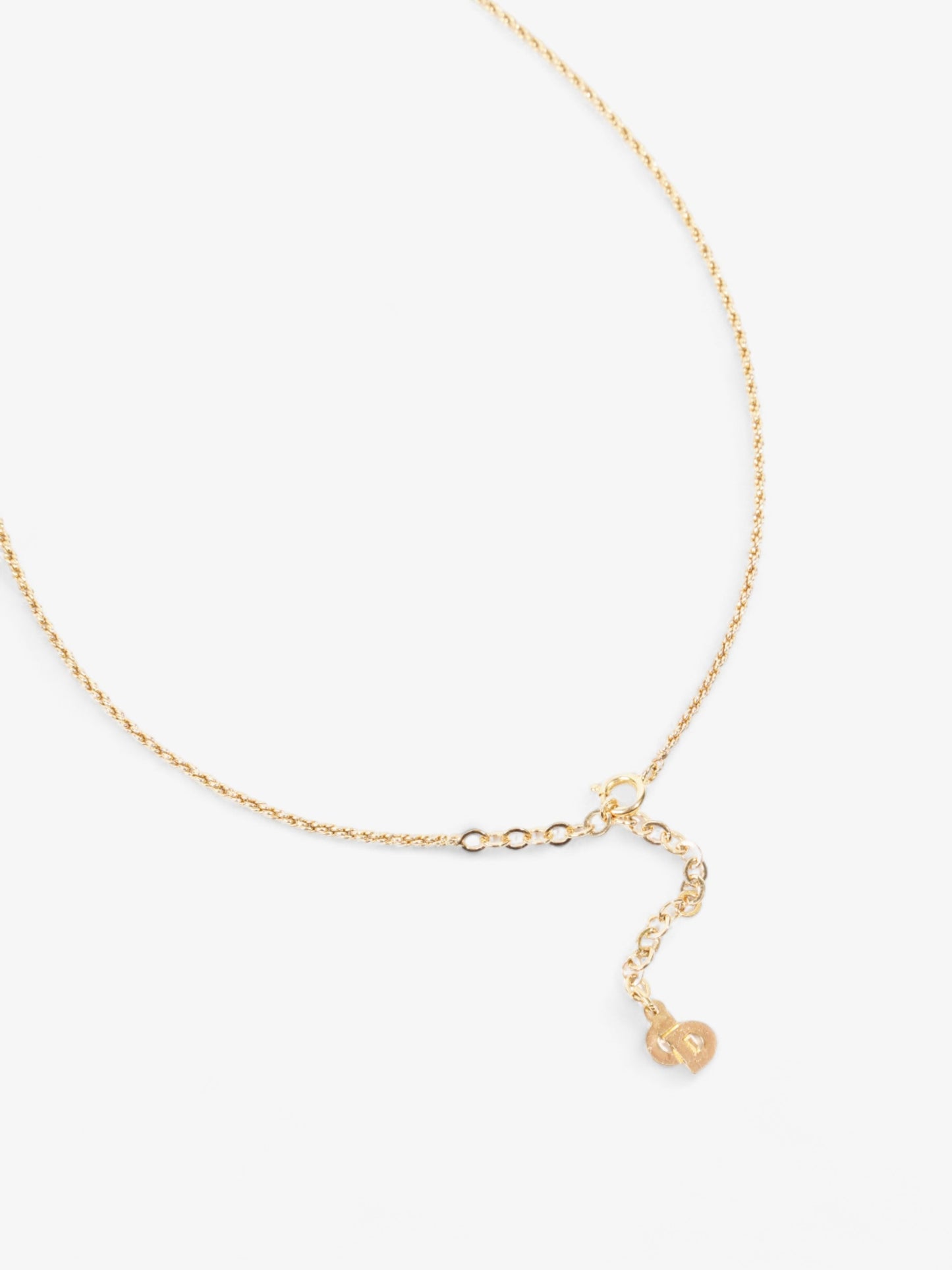 Christian Dior CD Pendant Logo Necklace Gold Base Metal