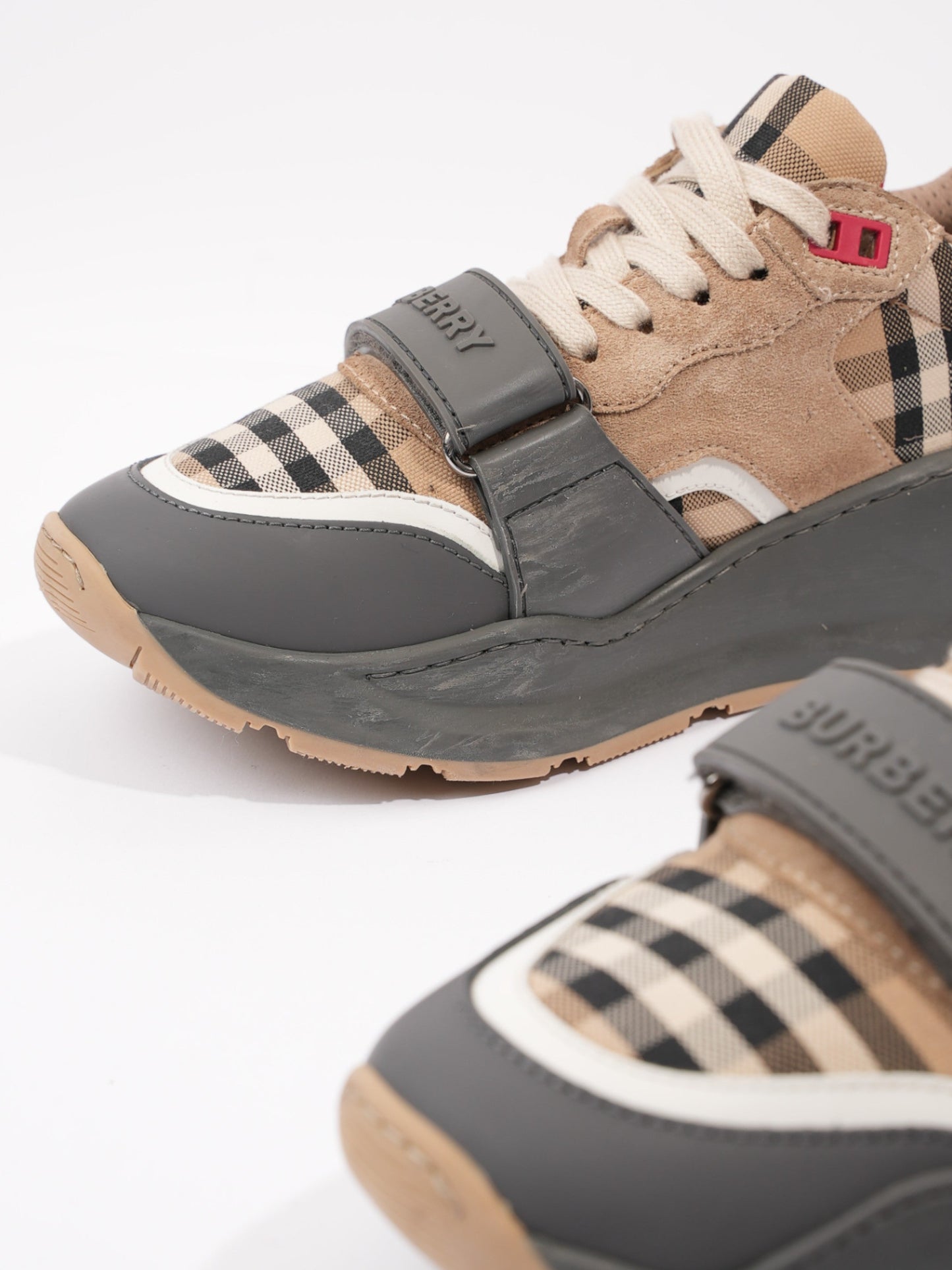Burberry Ramsay Sneakers Grey / Burberry Check Leather EU 38 UK 5