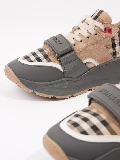 Burberry Ramsay Sneakers Grey / Burberry Check Leather EU 38 UK 5