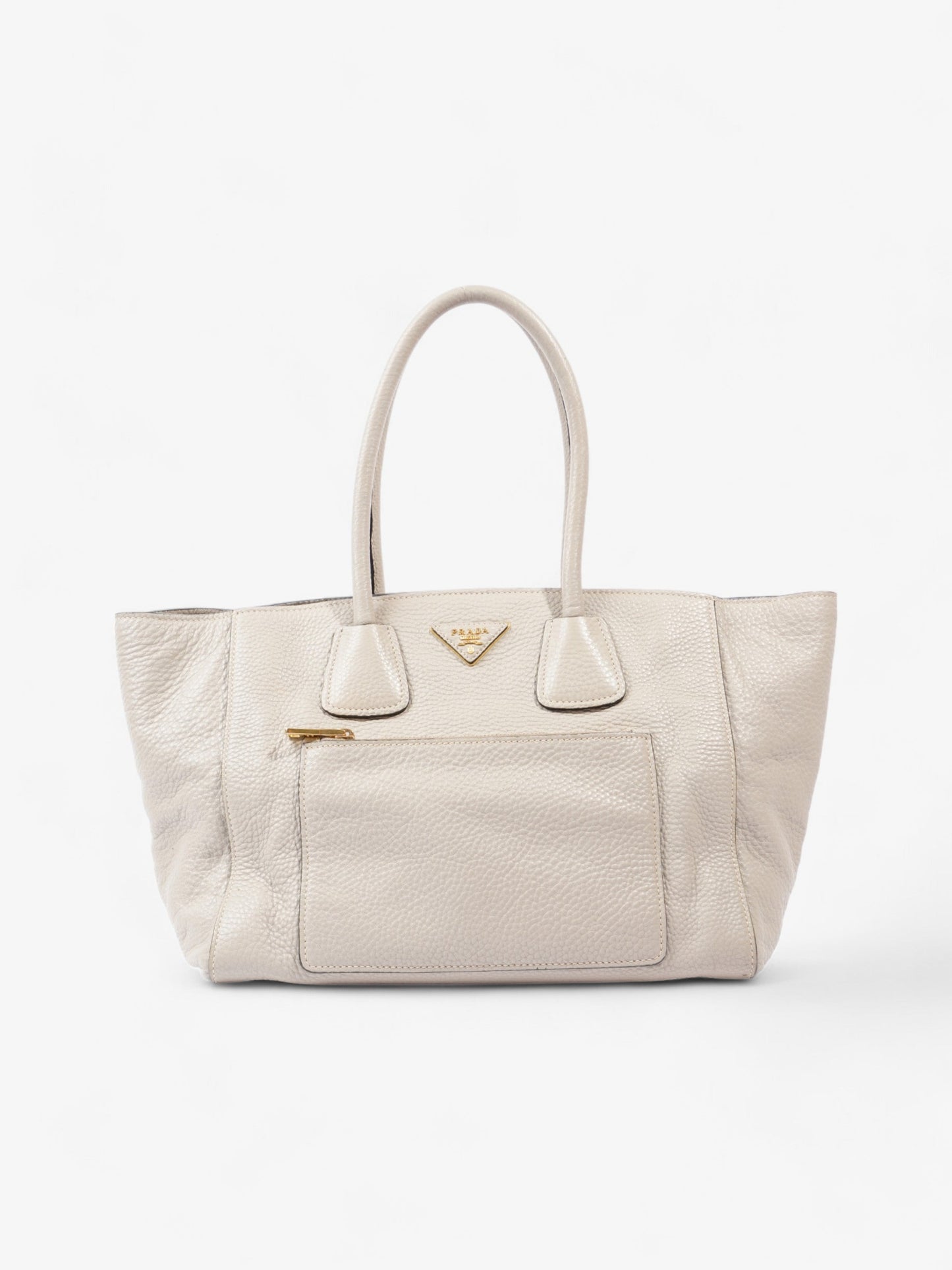 Prada Shopping Tote Grey Leather