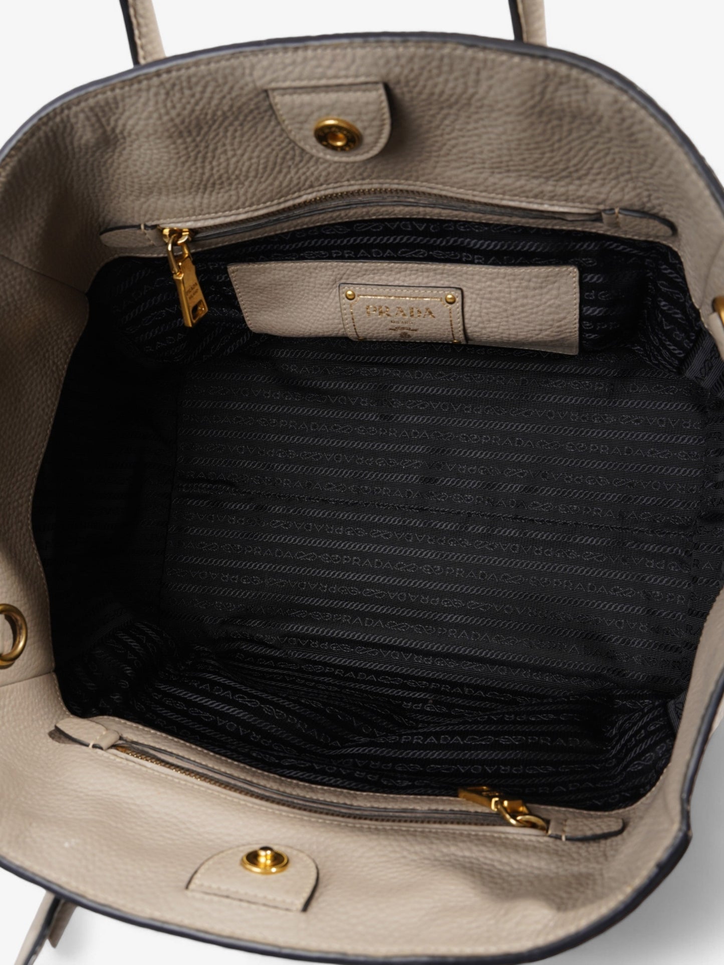 Prada Shopping Tote Grey Leather