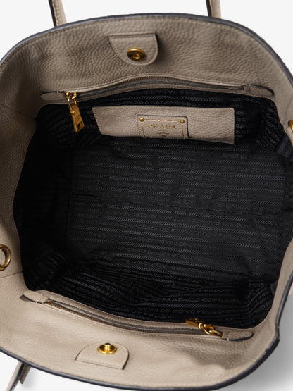 Prada Shopping Tote Grey Leather