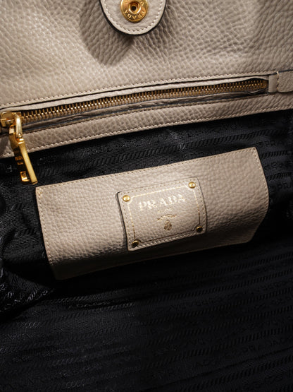 Prada Shopping Tote Grey Leather