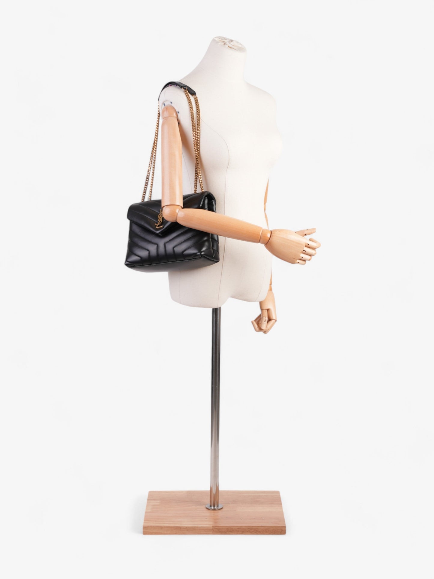 Saint Laurent Lou Lou Black Matelasse Leather Small