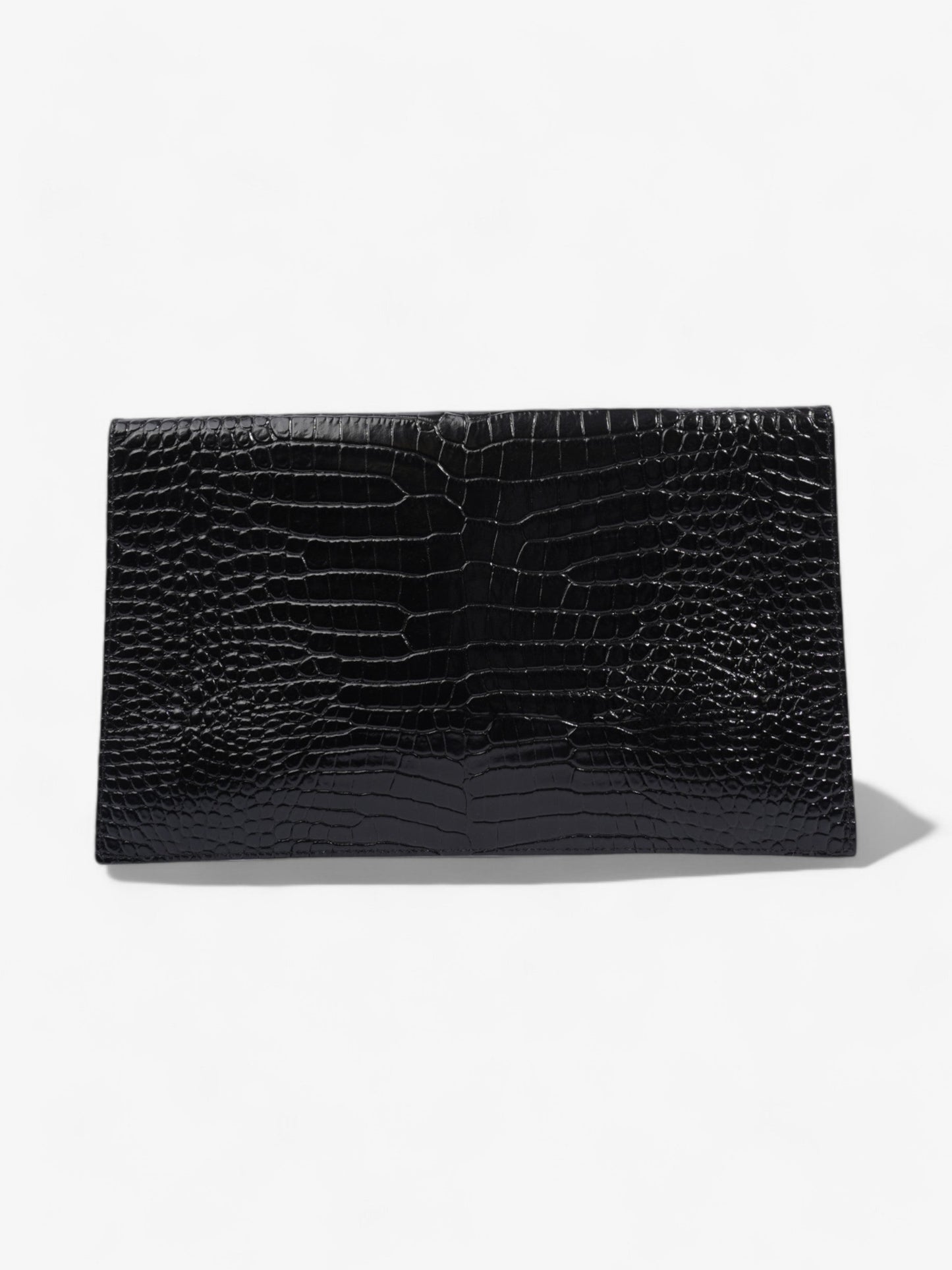 Saint Laurent Uptown Clutch Black Embossed Leather