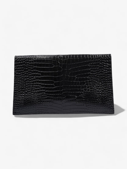 Saint Laurent Uptown Clutch Black Embossed Leather