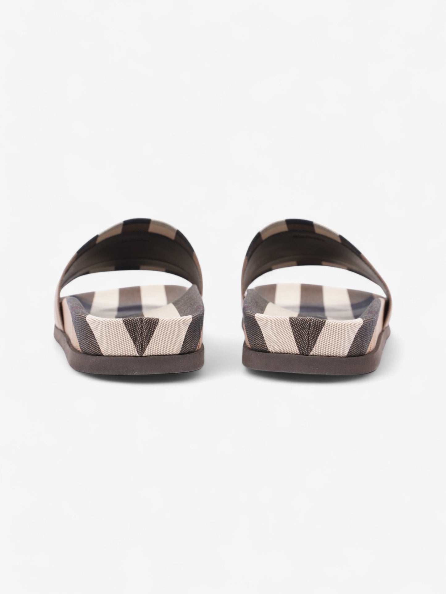 Burberry Check Slide Dark Birch Brown Cotton EU 43 UK 9
