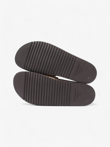 Burberry Check Slide Dark Birch Brown Cotton EU 43 UK 9