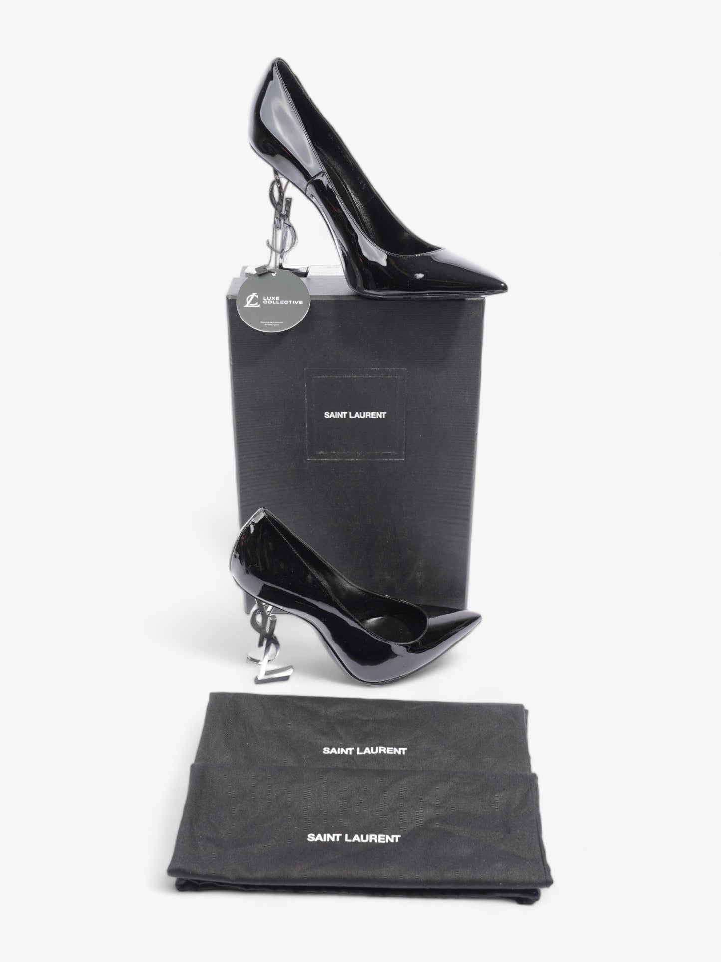 Saint Laurent Opyum Heels 110 Black Patent Leather EU 40.5 UK 7.5