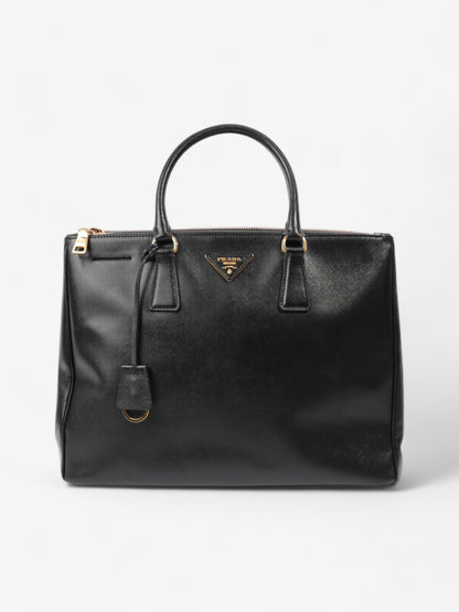 Prada Galleria Double Zip Tote Black Saffiano Leather Large