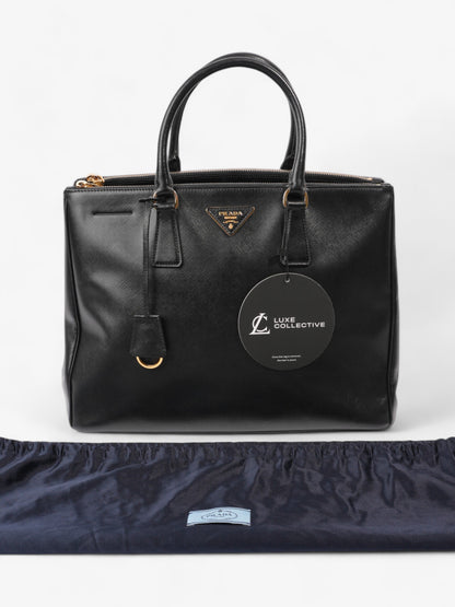Prada Galleria Double Zip Tote Black Saffiano Leather Large