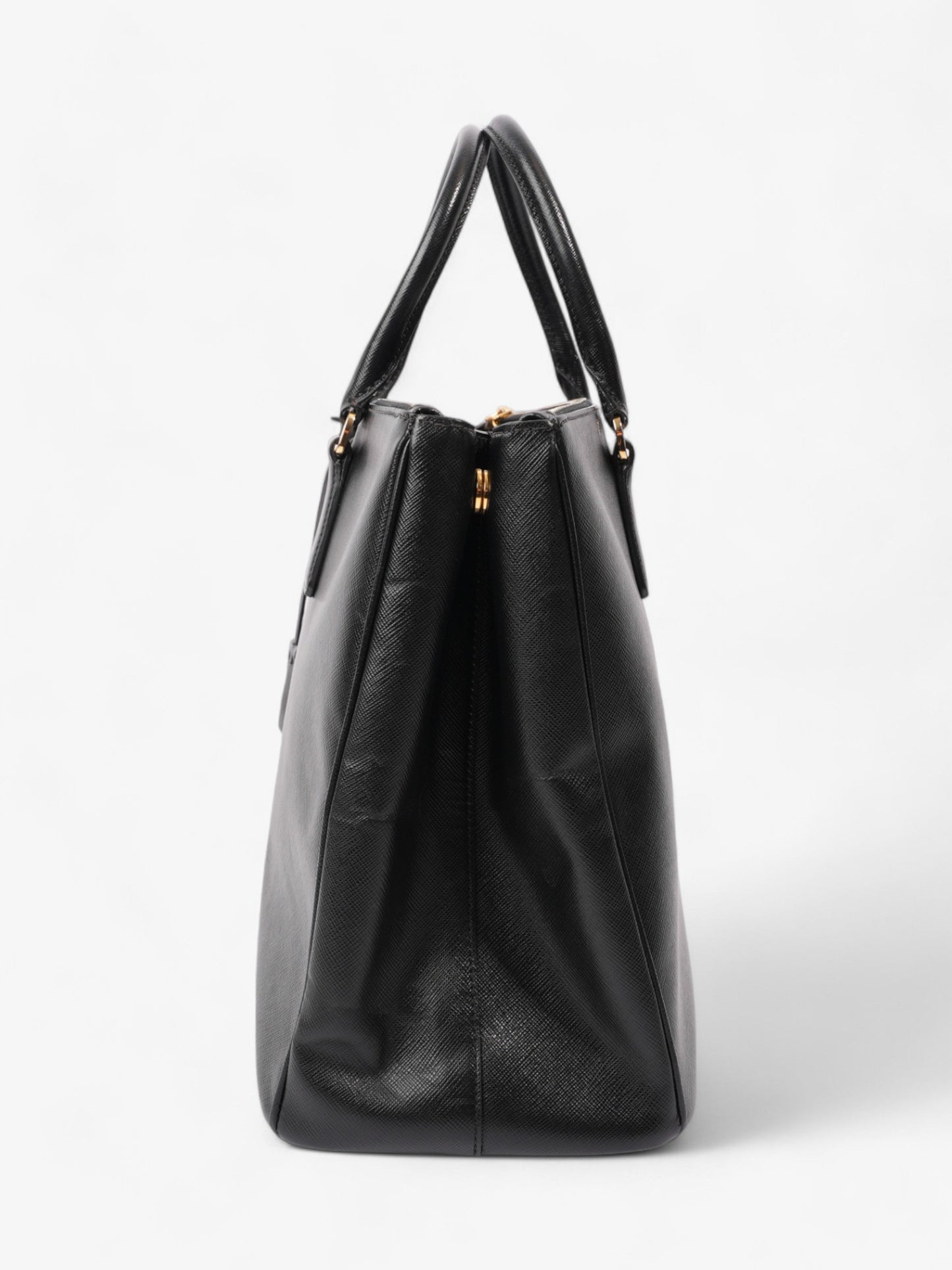 Prada Galleria Double Zip Tote Black Saffiano Leather Large