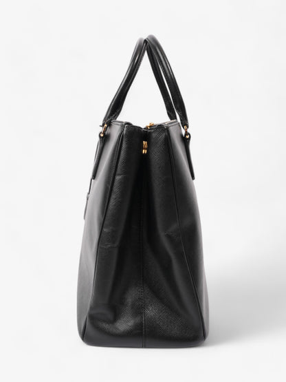 Prada Galleria Double Zip Tote Black Saffiano Leather Large