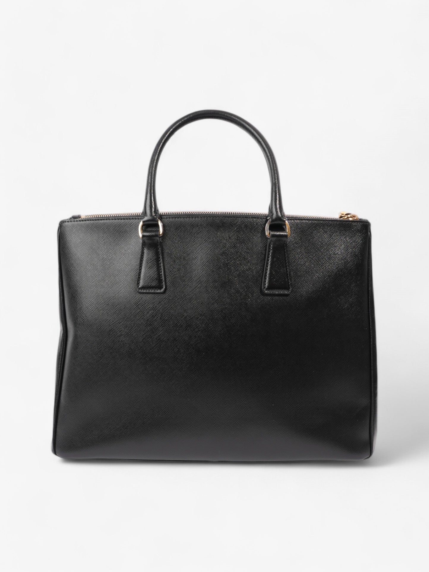 Prada Galleria Double Zip Tote Black Saffiano Leather Large