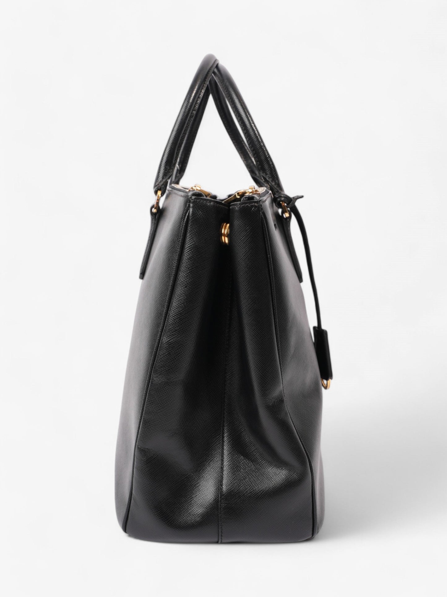 Prada Galleria Double Zip Tote Black Saffiano Leather Large