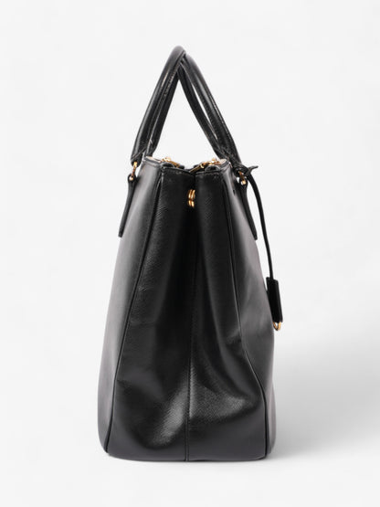Prada Galleria Double Zip Tote Black Saffiano Leather Large