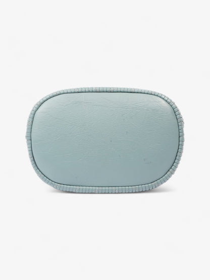 Chanel Pleated Drawstring Light Blue Leather