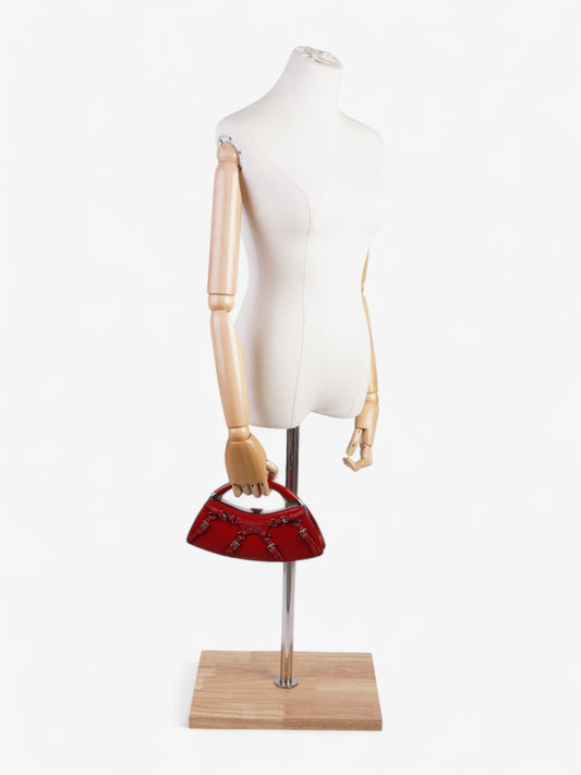 Christian Dior Bondage Clutch Red Calfskin Leather