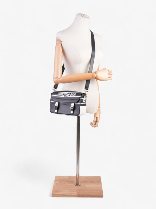 Christian Dior Diorcamp Bag Navy / White Leather Small