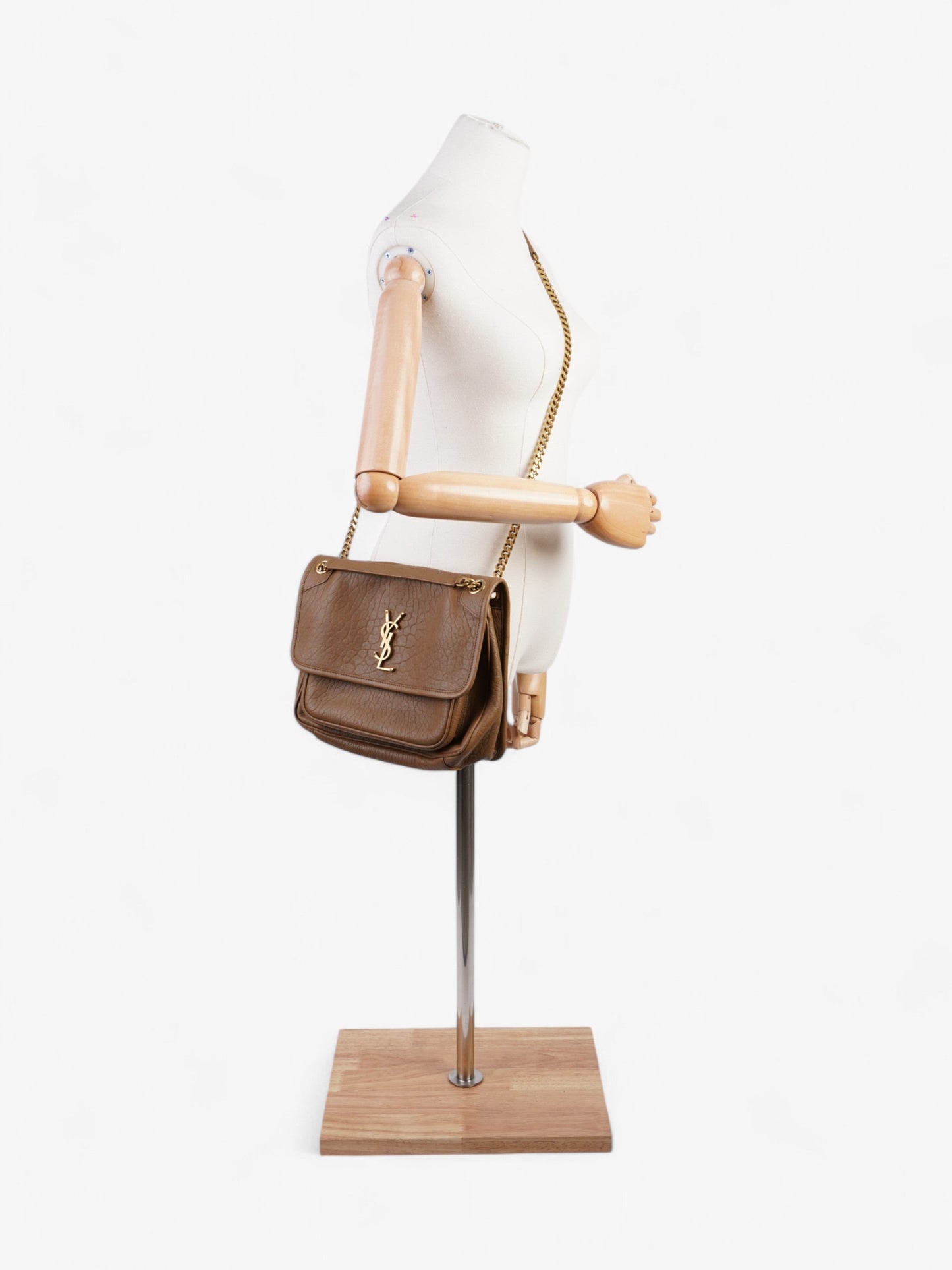 Saint Laurent Niki Dark Cork Lambskin Leather Medium