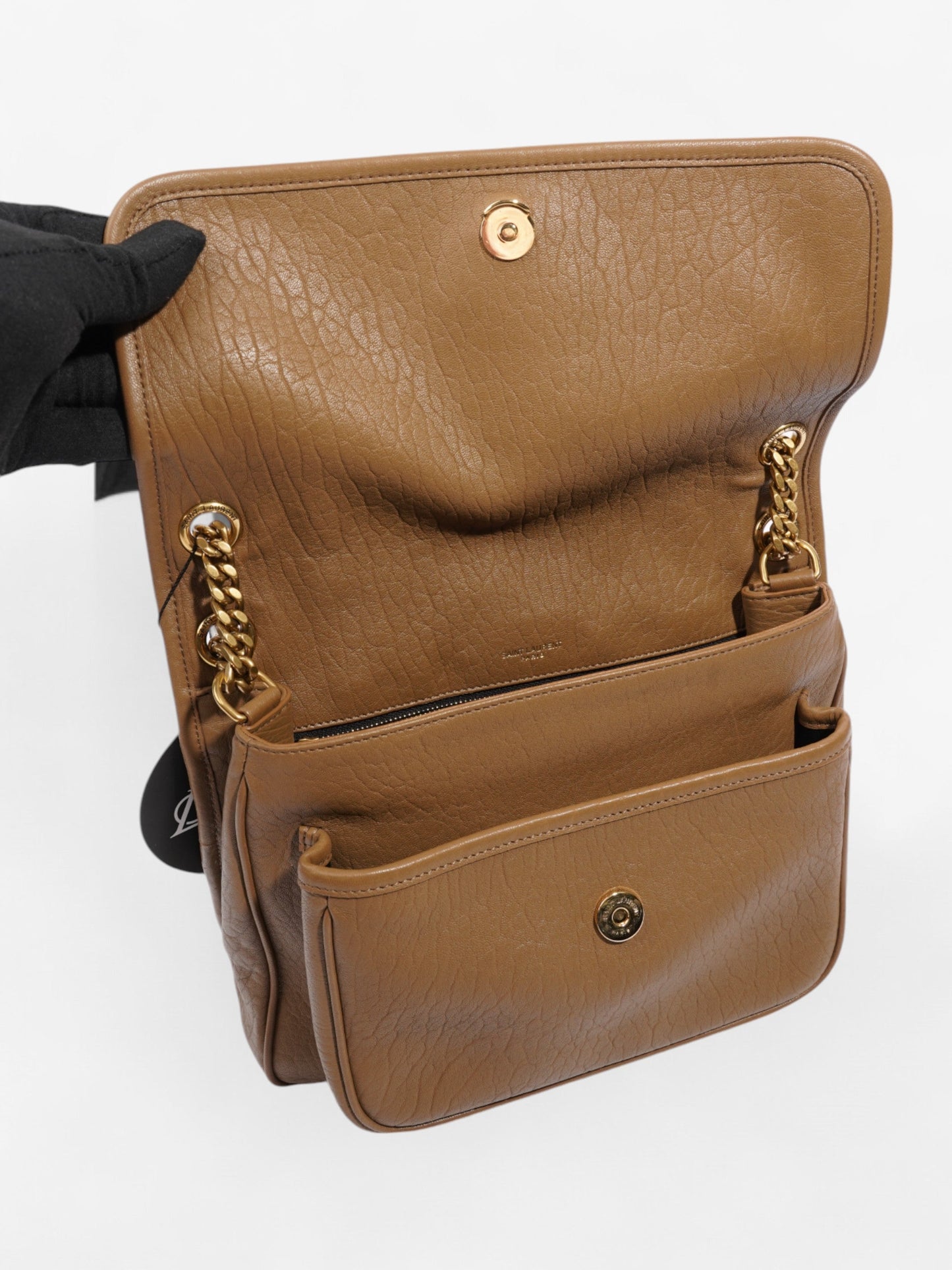 Saint Laurent Niki Dark Cork Lambskin Leather Medium