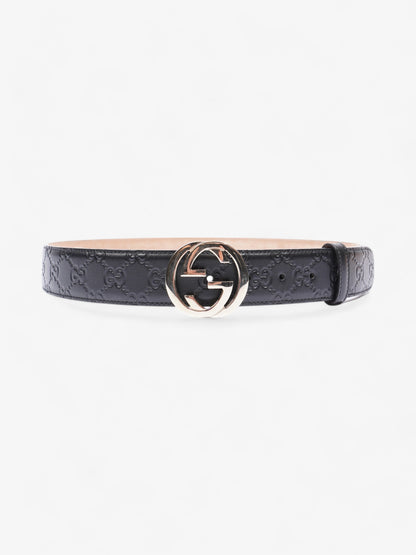 Gucci Interlocking G Belt Black GG Supreme Leather 90cm 36"