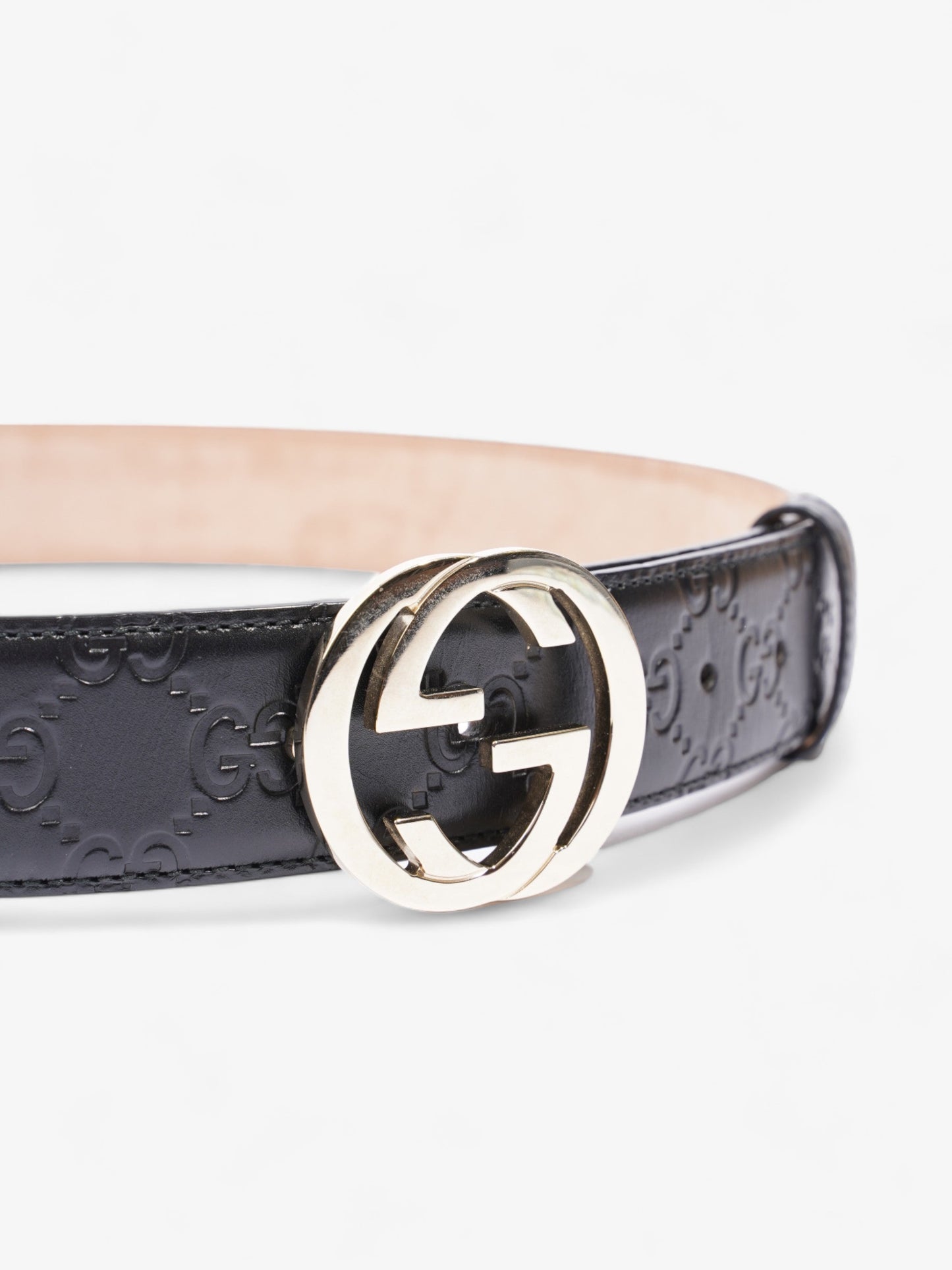 Gucci Interlocking G Belt Black GG Supreme Leather 90cm 36"