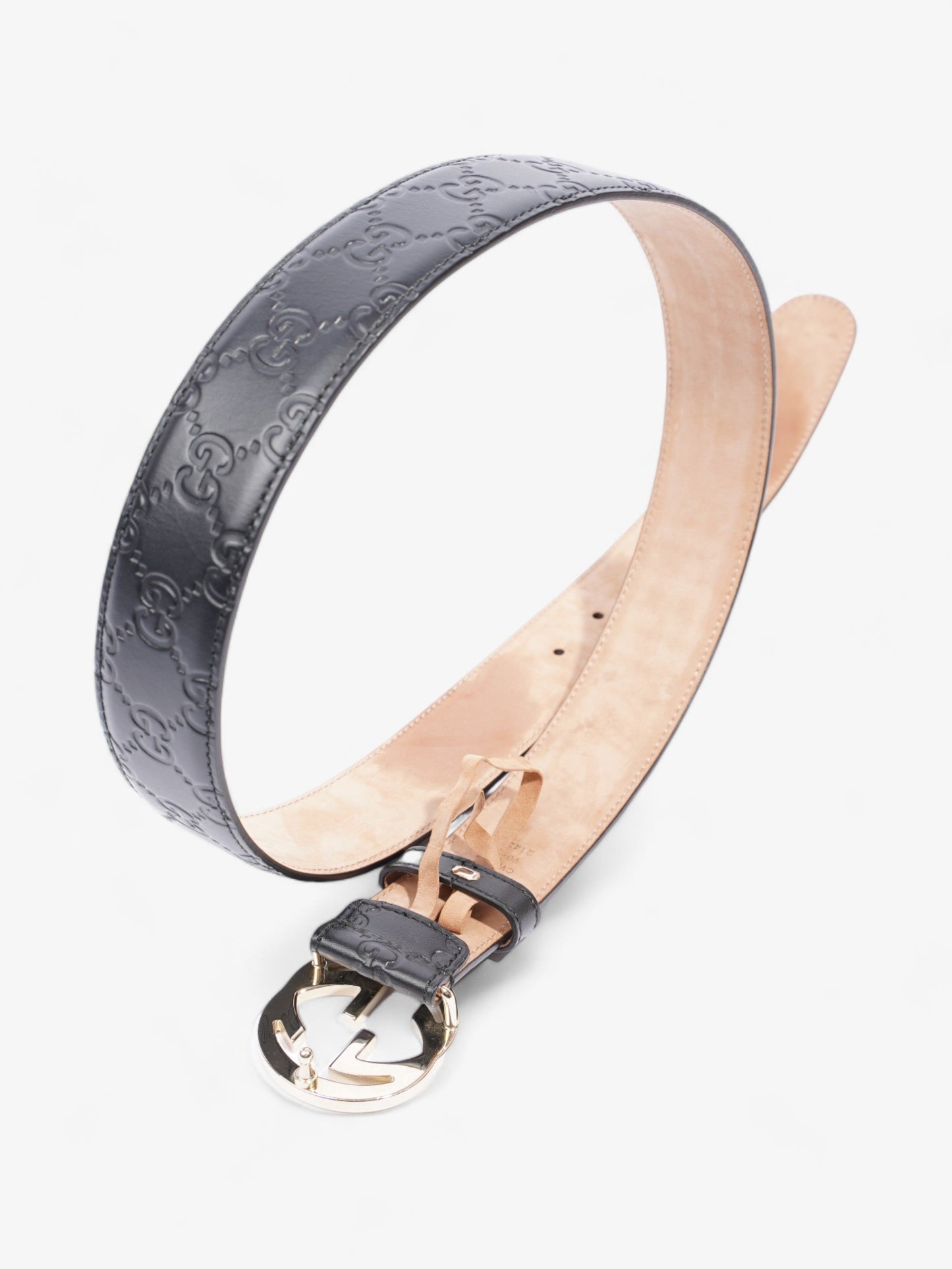 Gucci Interlocking G Belt Black GG Supreme Leather 90cm 36"