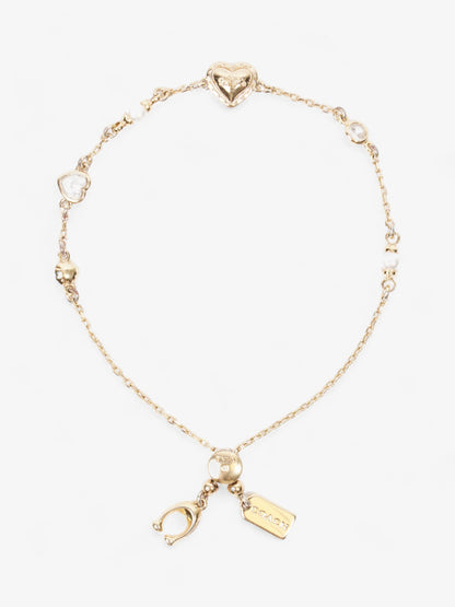 Coach Classic Crystal Pearl Slider Bracelet Gold Brass