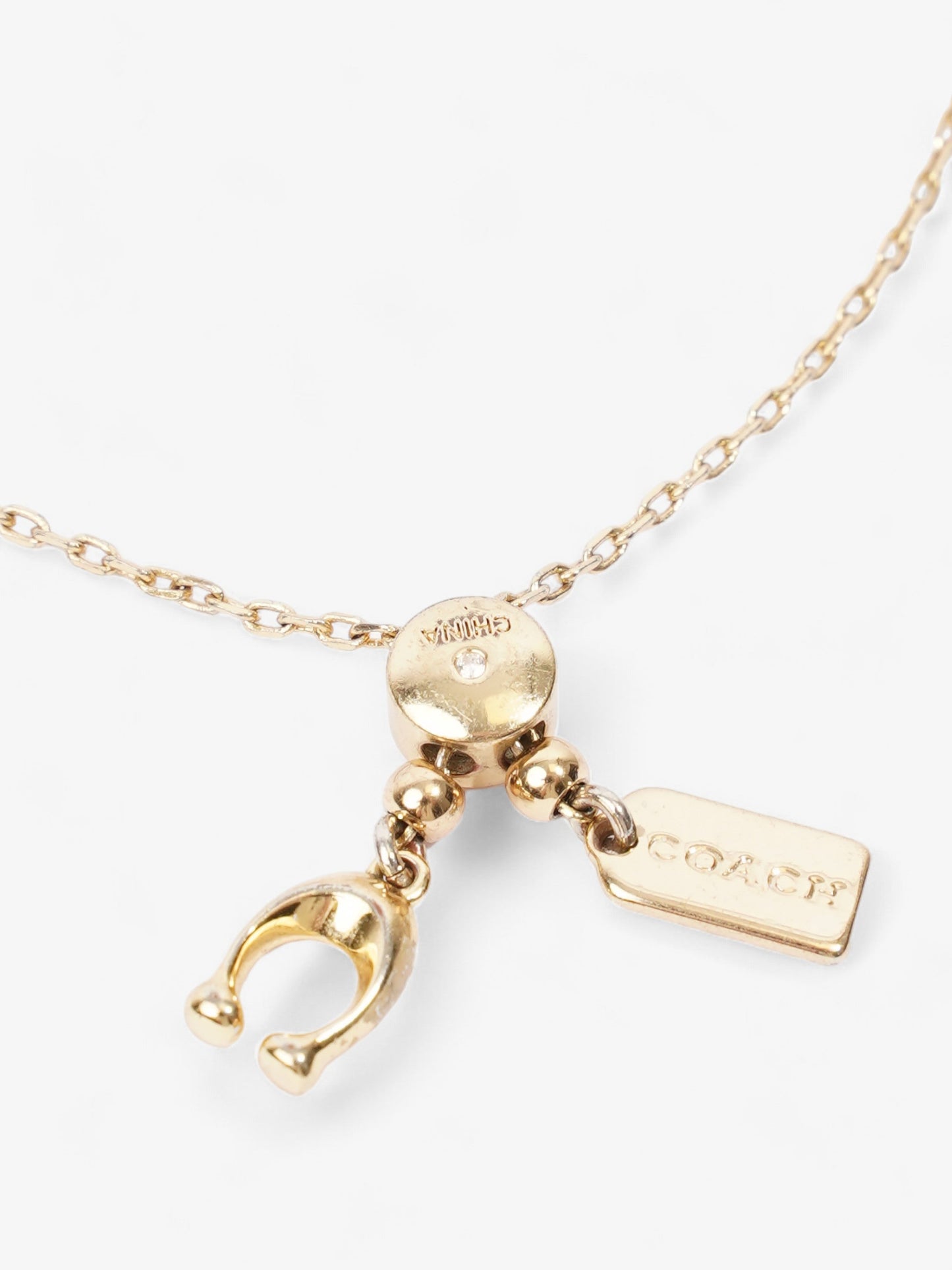 Coach Classic Crystal Pearl Slider Bracelet Gold Brass