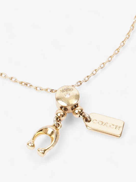 Coach Classic Crystal Pearl Slider Bracelet Gold Brass