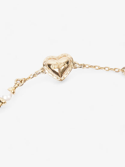 Coach Classic Crystal Pearl Slider Bracelet Gold Brass