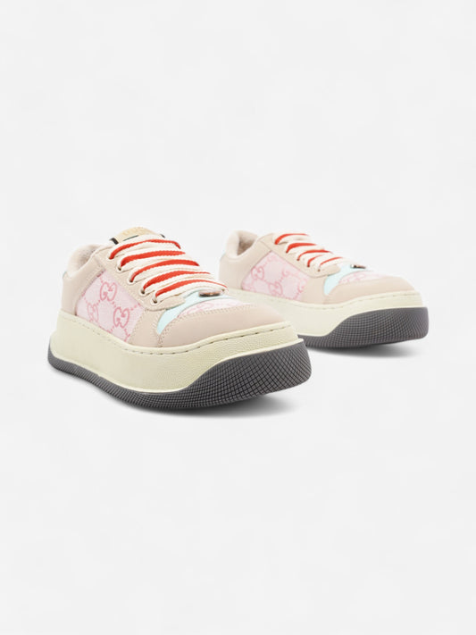 Gucci Screener Sneakers Pink / Beige / Teel Canvas EU 37 UK 4