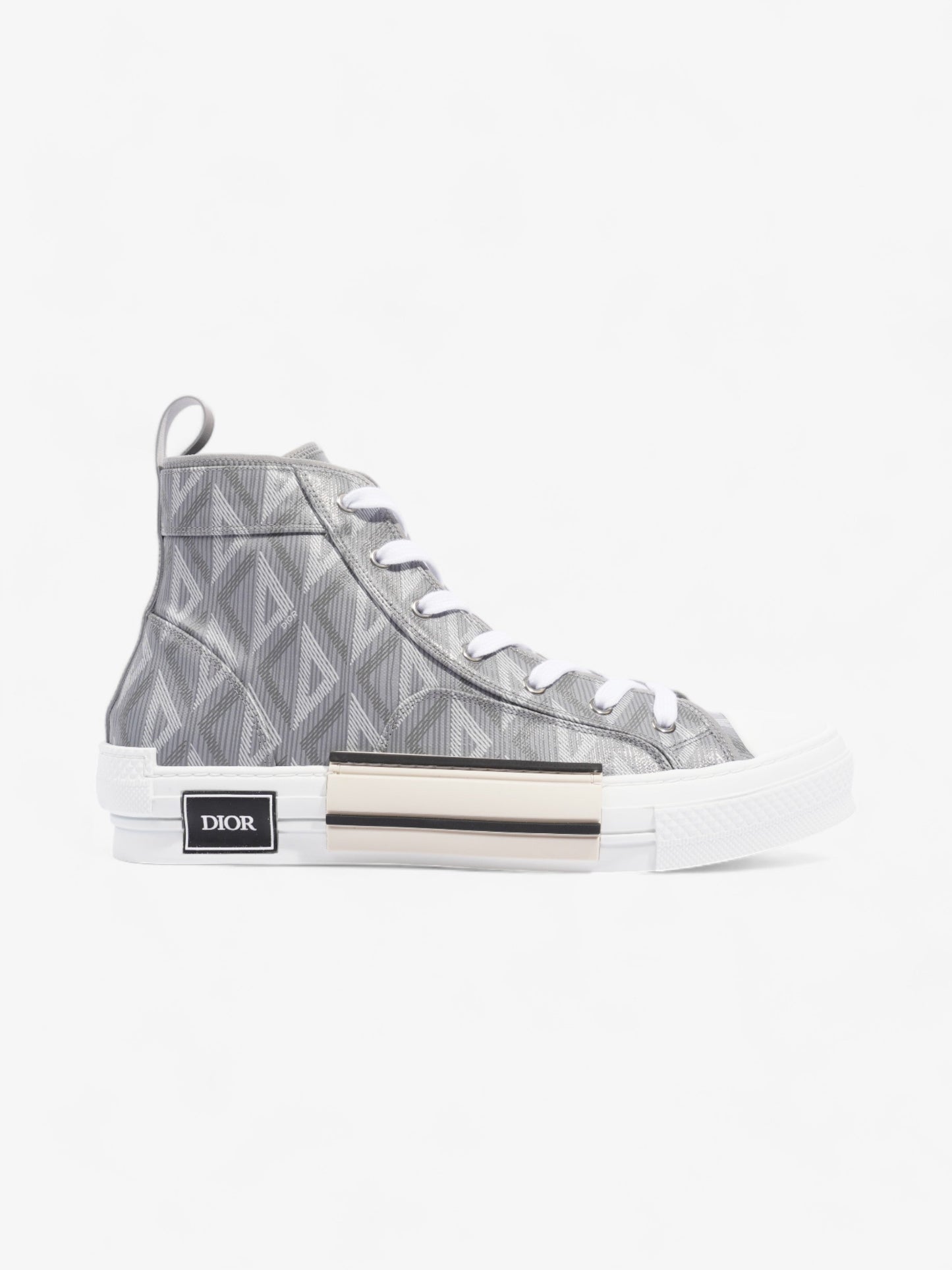 Christian Dior B23 CD Diamond Sneakers Grey / White Canvas EU 44 UK 10
