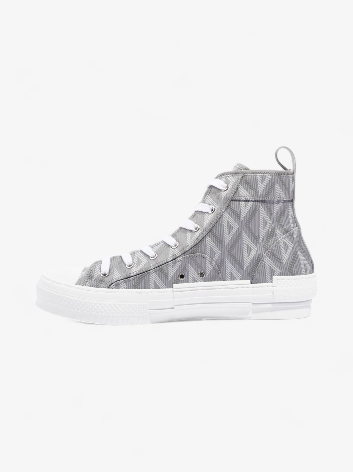 Christian Dior B23 CD Diamond Sneakers Grey / White Canvas EU 44 UK 10