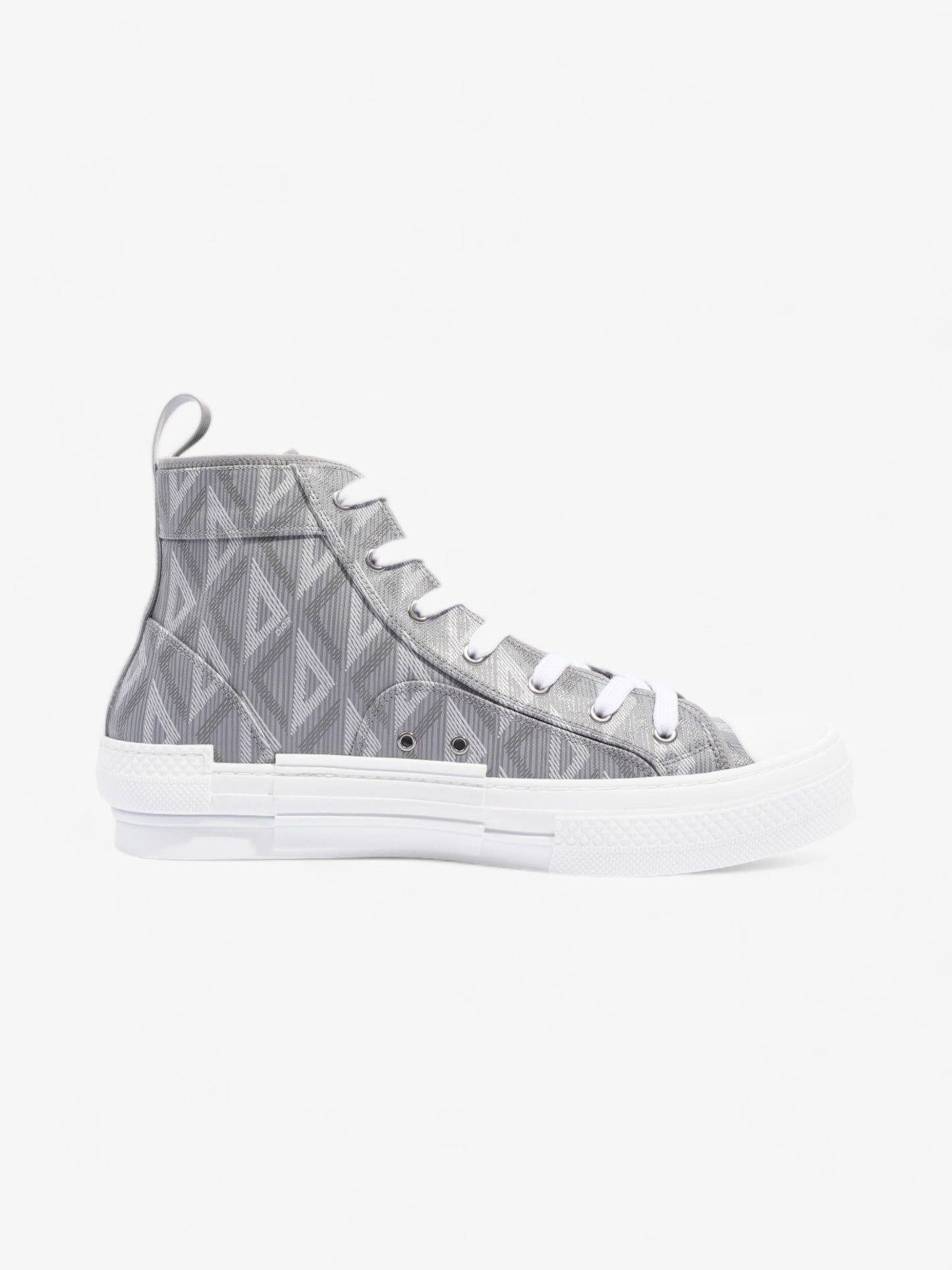 Christian Dior B23 CD Diamond Sneakers Grey / White Canvas EU 44 UK 10