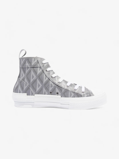 Christian Dior B23 CD Diamond Sneakers Grey / White Canvas EU 44 UK 10