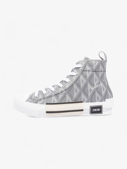 Christian Dior B23 CD Diamond Sneakers Grey / White Canvas EU 44 UK 10